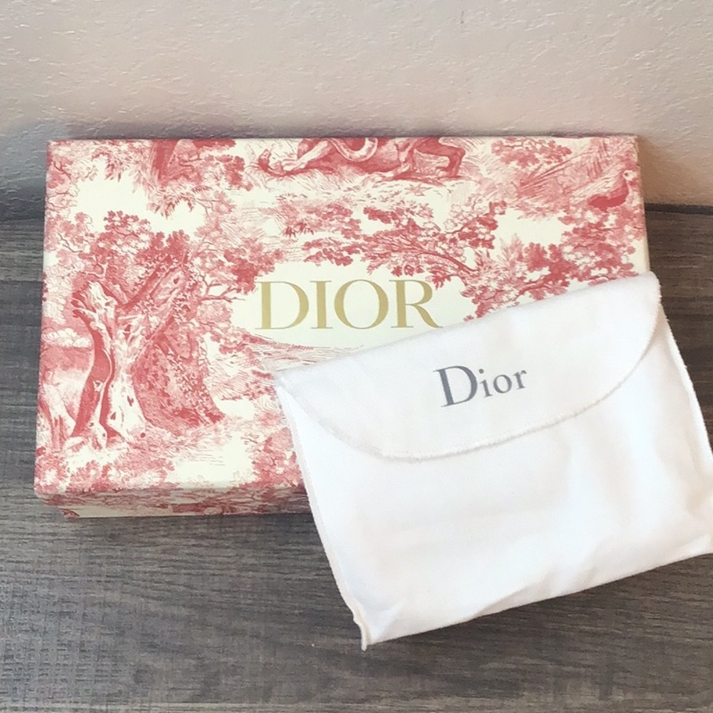 Dior Burgundy Red Card Holder with Box - Picture 15 of 16